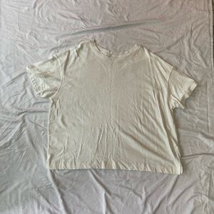 Old Navy Cream Boxy Short Sleeve Tee